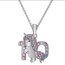 UNGENT THEM Happy 10th Birthday Gifts for Girls Unicorn Necklace for Little Girls Unicorn Jewelry Gifts for Girls Daughter Sister Granddaughter Niece Birthday Party