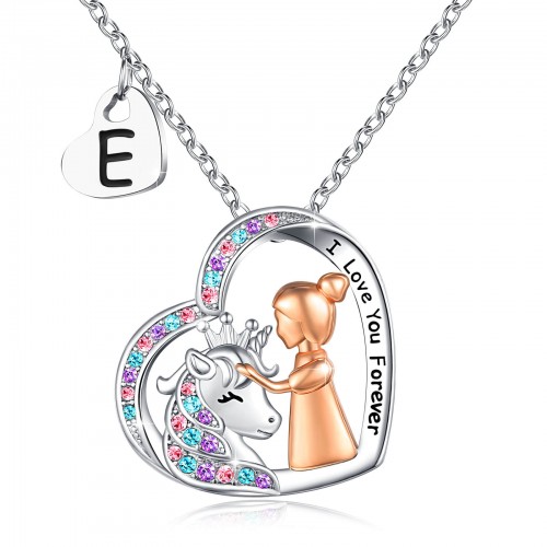 Iefshiny Unicorns Necklaces for Girls Cute Unicorns Initial Necklace for Girls Kids Gifts, Girl's, Size: One size, Gold