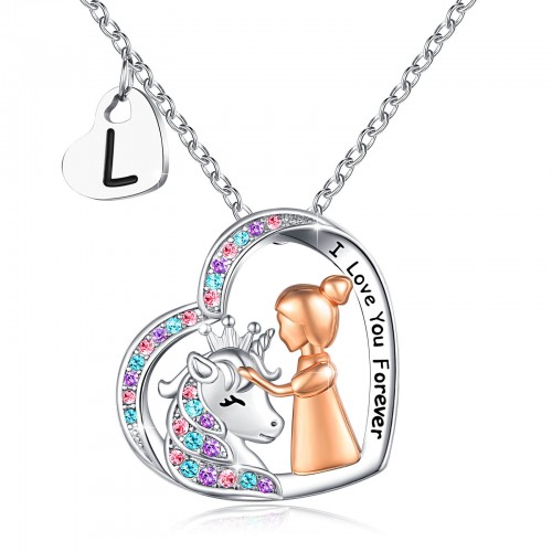 Luckimoli Magical Unicorn Necklace For Girls Crystal Heart Pendant  Necklaces Unicorn Jewelry Gifts For Girls Daughter Granddaughter Niece  Birthday