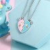 UNGENT THEM Unicorn BFF Friendship Best Friend Necklaces Heart Pendant Unicorn Jewelry Gift for 2 Girls Daughter Friends Birthday