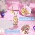 UNGENT THEM Unicorn Necklace for Little Girls Jewelry Princess Magical Crown Pendant Necklaces Back to School Unicorns Gifts for Girls Daughter Granddaughter Niece Birthday Party(gold)