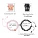 UNGENT THEM Couple Distance Relationship Bracelets Magnetic Crown King Queen His and Hers Friendship Bracelets Black Pink Agate Beads Bracelet Couple Gifts for Him Her Women Men Boyfriend Girlfriend（pink&black）