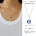 UNGENT THEM Evil Eye Necklace Silver Blue Third Eye Nazar Amulet Ojo Turco Protection Chain Pendant Necklaces Lucky Jewelry Gift for Women Girls Daughter Mother…