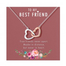 UNGENT THEM Best Friend Necklaces, Gifts for Best Friend, Interlocking Heart Necklace, Best Friend Jewelry, Graduation Birthday Gifts for Best Friends Women Girls Sister…