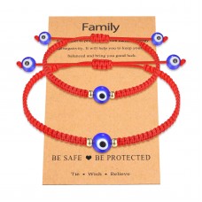 UNGENT THEM Evil Eye Bracelets Mal De Ojo Red String Kabbalah Protection Mommy and Me Adjustable Bracelets Set for Boy Little Girls Daughter Mother Family(2 PCS)