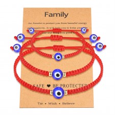 UNGENT THEM Evil Eye Bracelets Mal De Ojo Red String Kabbalah Protection Mommy and Me Adjustable Bracelet Set for Boys Girls Mother Daughter Family 3PCS…