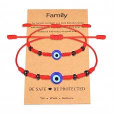 UNGENT THEM 7 Knot Evil Eye Bracelet Mal De Ojo Red String Kabbalah Protection Mommy and Me Adjustable Bracelets Set for 2 Boys & Girls Daughter Mother Family Women…