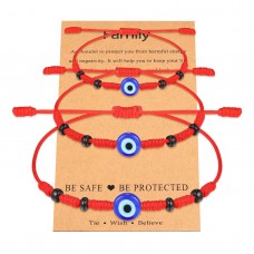 UNGENT THEM 7 Knot Evil Eye Bracelet Mal De Ojo Red String Kabbalah Protection Mommy and Me Adjustable Bracelets Set for 3 Boys & Girls Daughter Mother Family Women…