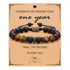 UNGENT THEM One Year 1st Anniversary for Boyfriend Gifts, First Anniversary Bracelet Gifts for Him Husband, Happy One Year Anniversary…