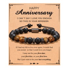 UNGENT THEM Anniversary Bracelets Gifts for Him Boyfriend Husband Wedding Couple Happy Anniversary 1 Year Month Anniversary for Boyfriend Men…