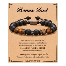 Step Dad Gifts from Daughter, Bonus Dad Gifts, Step Dad Christmas Birthday Gifts, Gifts for Stepdad Bracelet from Daughter, Stepped Up Dad Gifts Stepfather Father's Day Gifts from Daughter/Son…