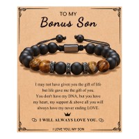 UNGENT THEM Bonus Son Stepson Gifts from Stepmom Stepdad, Step Son Bracelet, Bonus Son Birthday Valentines Day Gifts Graduation for Men Teen Boys Teenager…