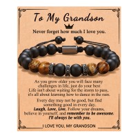 UNGENT THEM Grandson Bracelet Grandson Gifts from Grandma Grandparents, Birthday Christmas Gifts for Grandson Teenage Teen Boys Gift Graduation Valentine's Day…