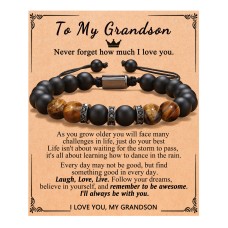 UNGENT THEM Grandson Bracelet Grandson Gifts from Grandma Grandparents, Birthday Christmas Gifts for Grandson Teenage Teen Boys Gift Graduation Valentine's Day…