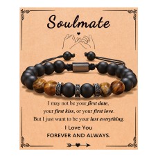 UNGENT THEM Gifts for Him, Soulmate Bracelets Soulmate Jewelry Gifts for Him Boyfriend Husband Bracelet Anniversary Valentine's Day Christmas Gifts for Him Boyfriend Husband Men…