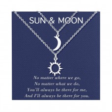 UNGENT THEM Sun and Moon Necklace Matching Best Friend Friendship BFF Sisters Necklaces for 2 Best Friend Friendship Jewelry Gifts for 2 Teen Girls Women Sisters Couples…